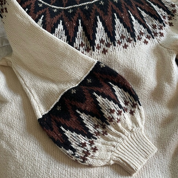 Free People Cream and Brown Turtleneck Sweater Dress - Picture 2 of 9